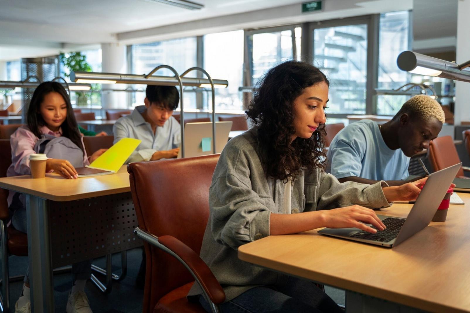 Estudiantes en sesión práctica de negociación financiera
